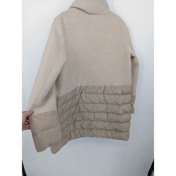 Seventy Sergio Tegon Wool Coat Womens 46 Beige Alpaca Mohair‎ Down Filled Jacket - Picture 2 of 12